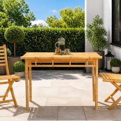 Sturdy Bamboo Outdoor Dining Table 110x55x75cm Brown