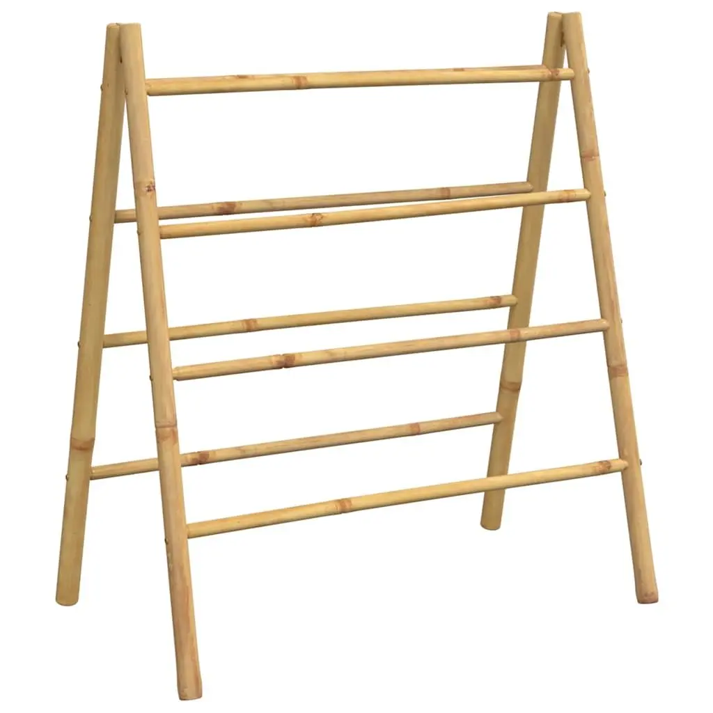 Double Towel Ladder Bamboo 4 Rungs Brown