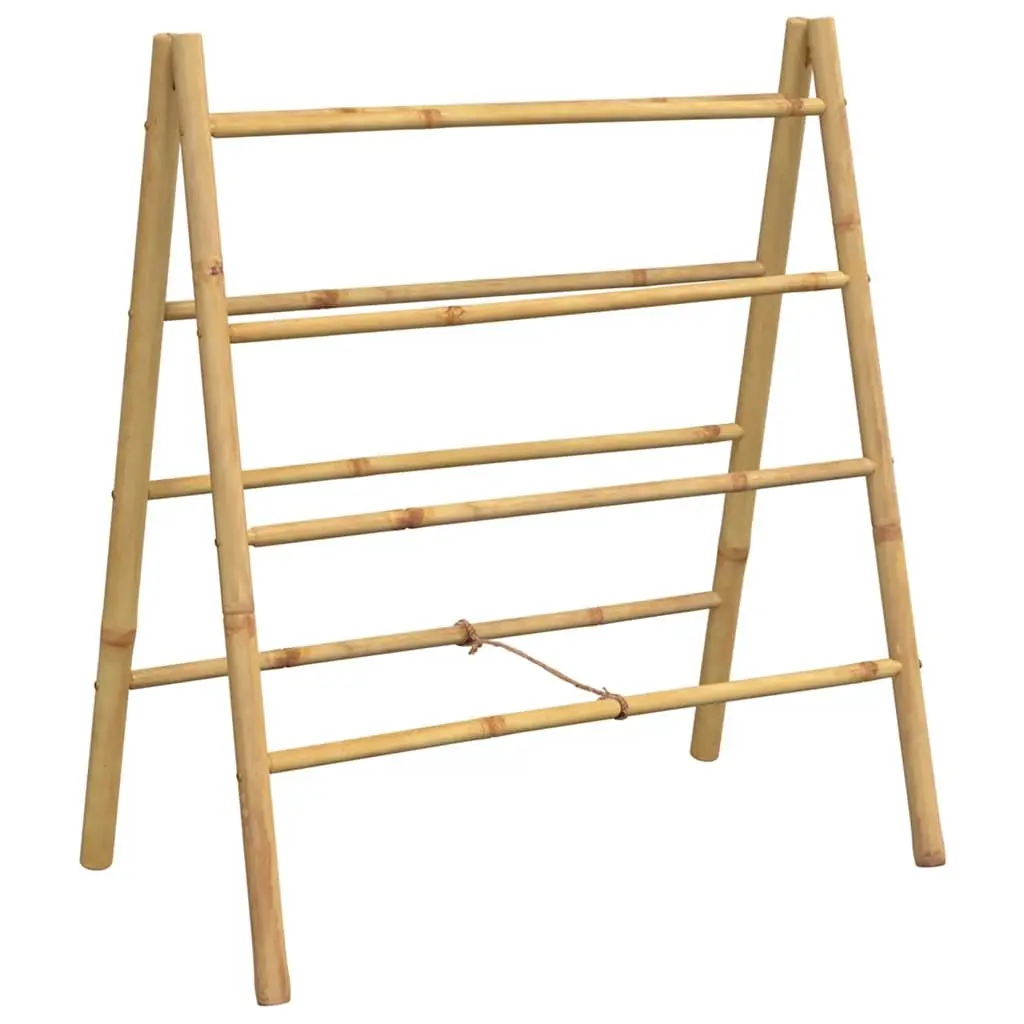 Double Towel Ladder Bamboo 4 Rungs Brown