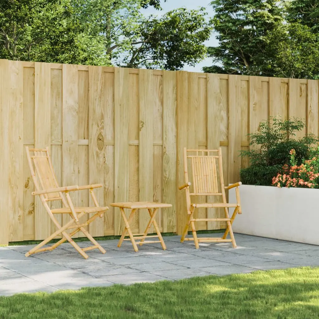 Folding Garden Chairs Bamboo 53 x 66 x 99 cm Brown 2 pcs