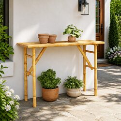 Bamboo Brown Console Table 115x39x75cm for Your Home