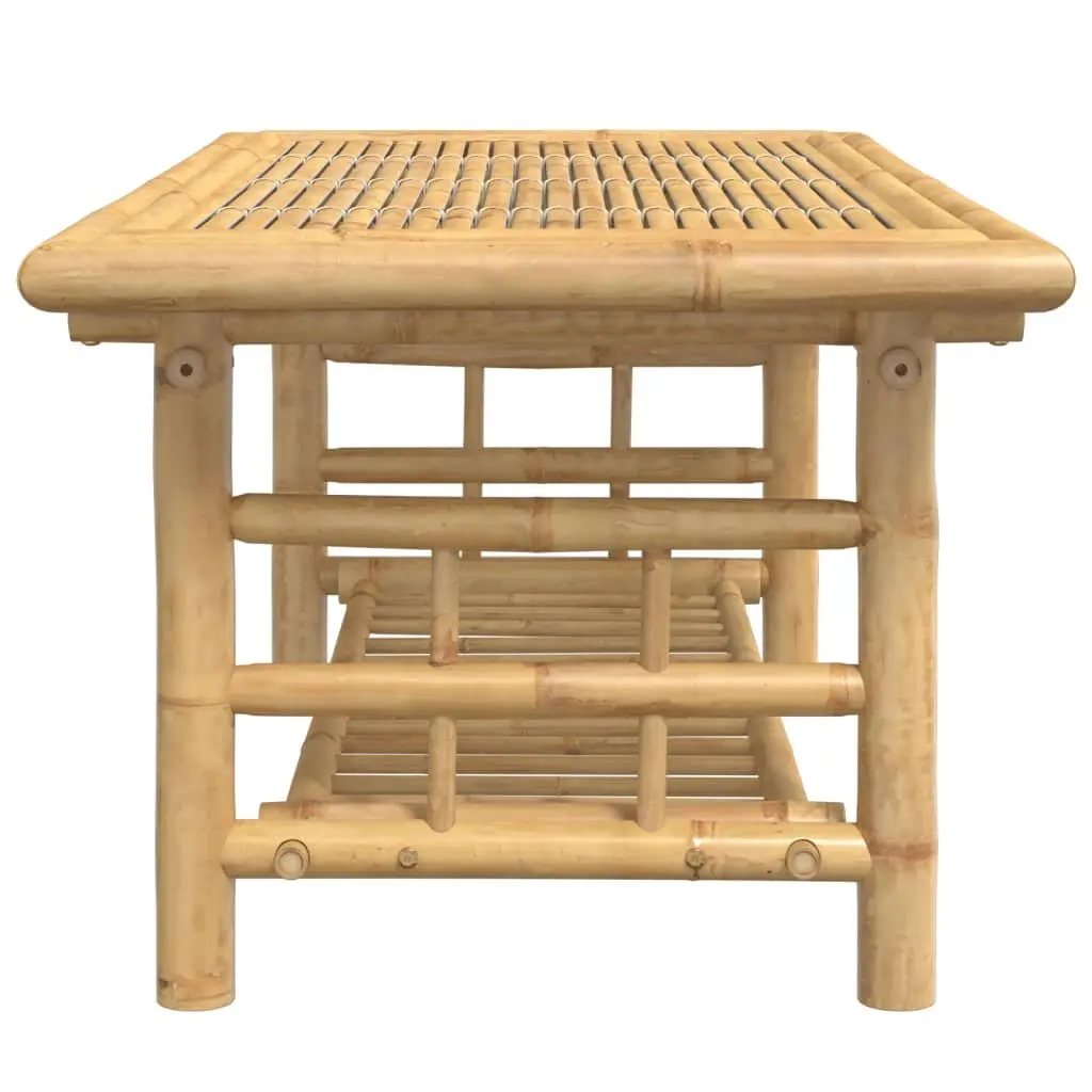 Bamboo Coffee Table with Storage, 110x55x45 cm