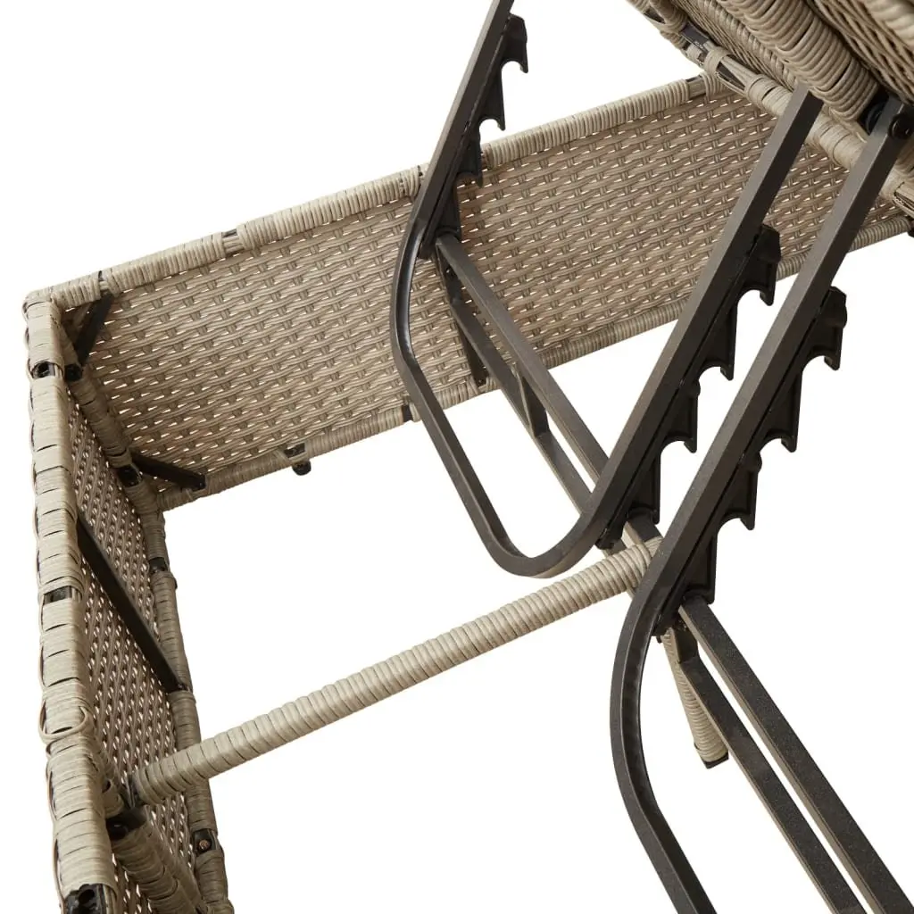 Double Sun Lounger with Adjustable Backrest and Roof