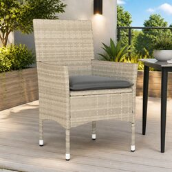 Durable Outdoor Garden Chairs with Cushions 2 pcs Grey