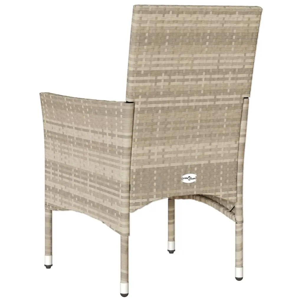 Outdoor Garden Chairs PE Rattan 2 pcs Grey with Cushions