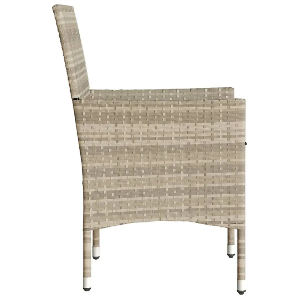 Outdoor Garden Chairs PE Rattan 2 pcs Grey with Cushions