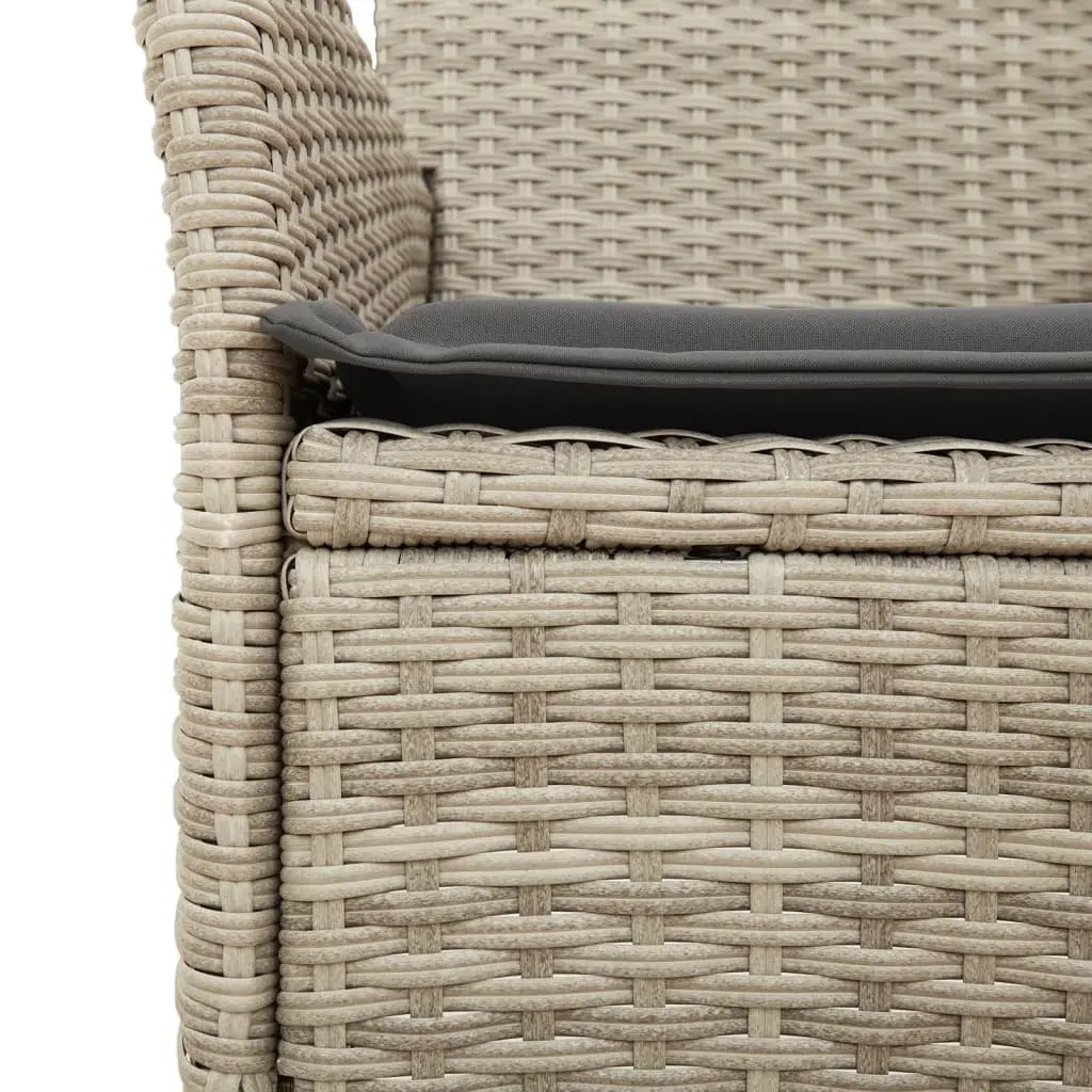 Outdoor Garden Chairs PE Rattan 2 pcs Grey with Cushions