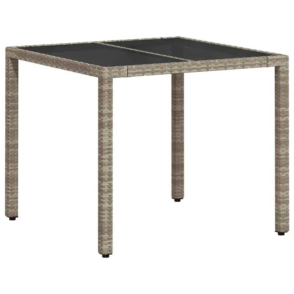 Grey Glass Top Garden Table for Outdoor Spaces