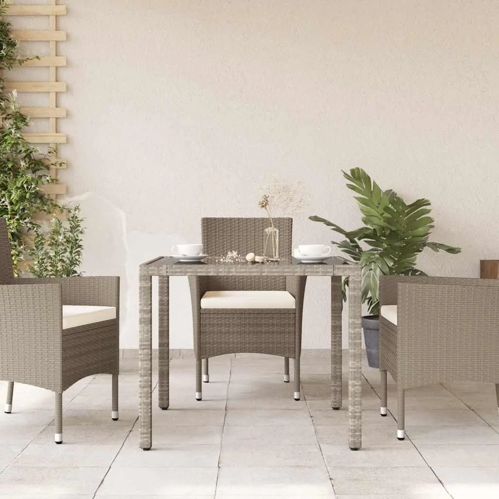 Grey Glass Top Garden Table for Outdoor Spaces