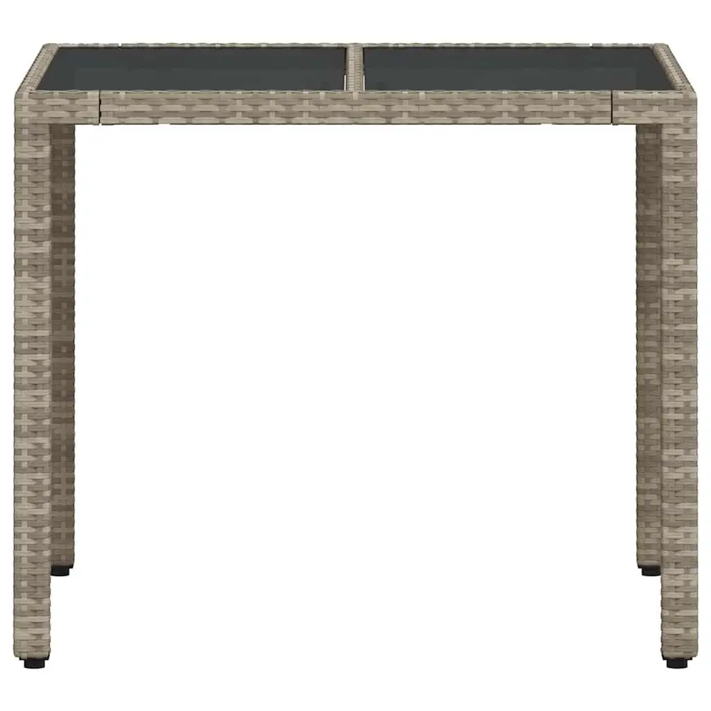 Grey Glass Top Garden Table for Outdoor Spaces