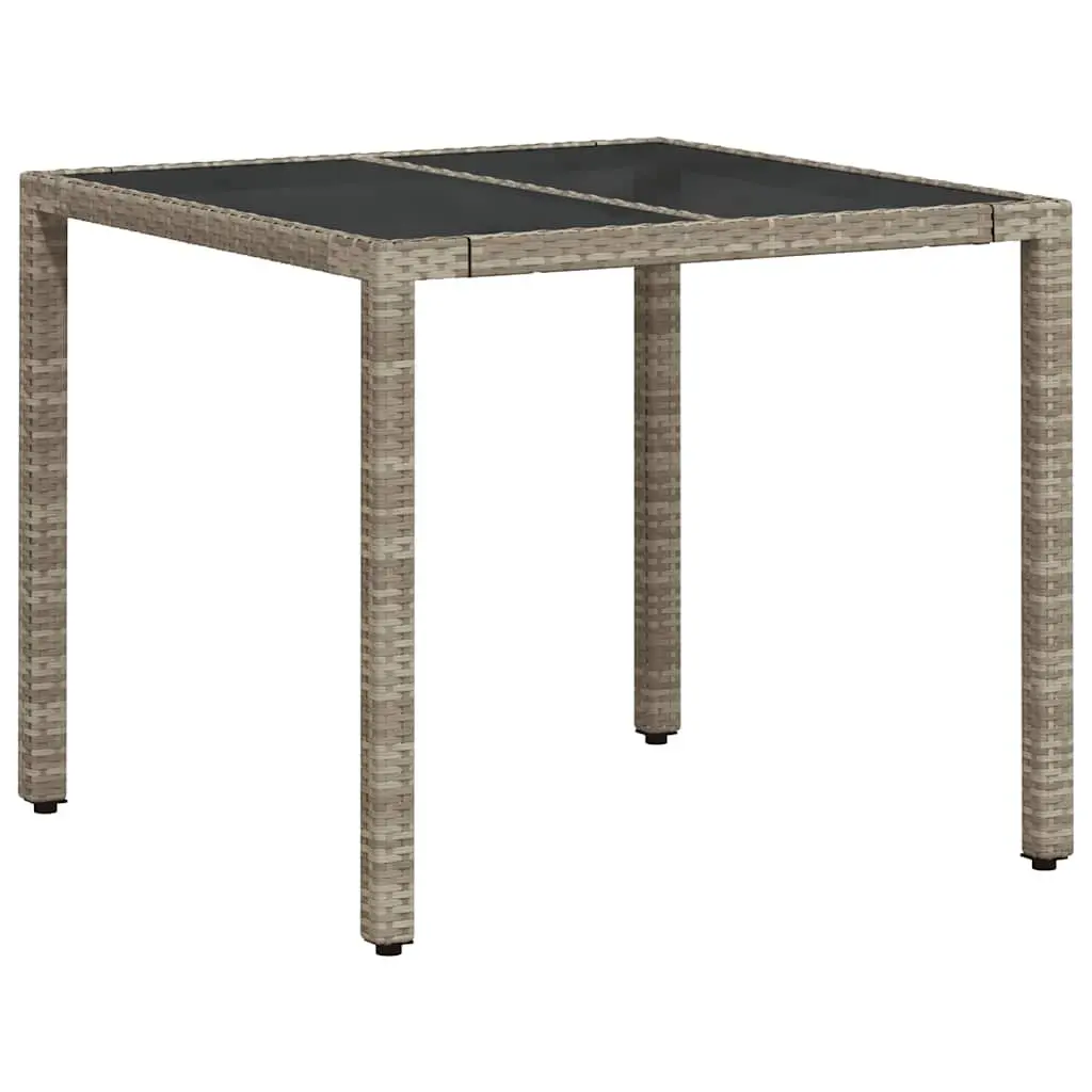 Grey Glass Top Garden Table for Outdoor Spaces