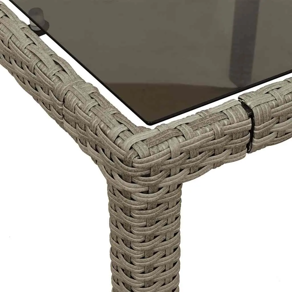 Grey Glass Top Garden Table for Outdoor Spaces