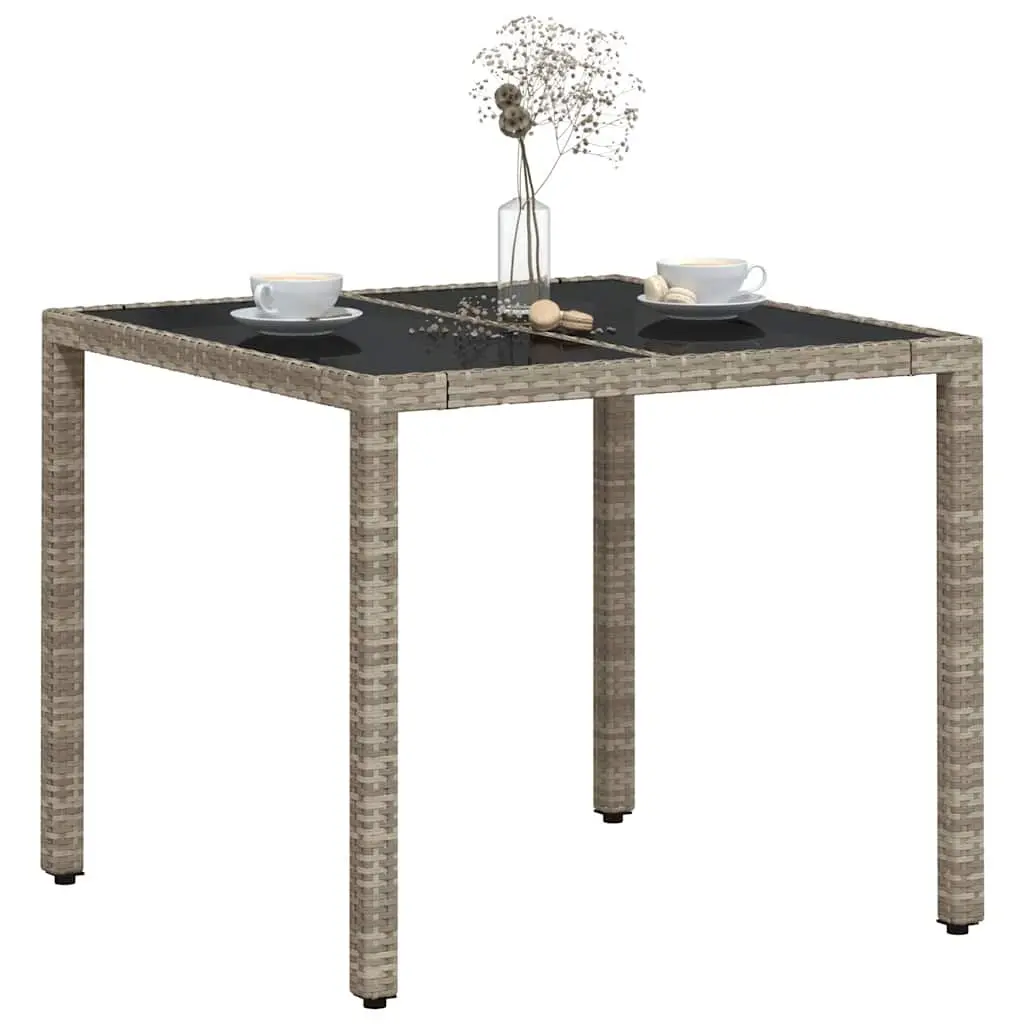 Grey Glass Top Garden Table for Outdoor Spaces