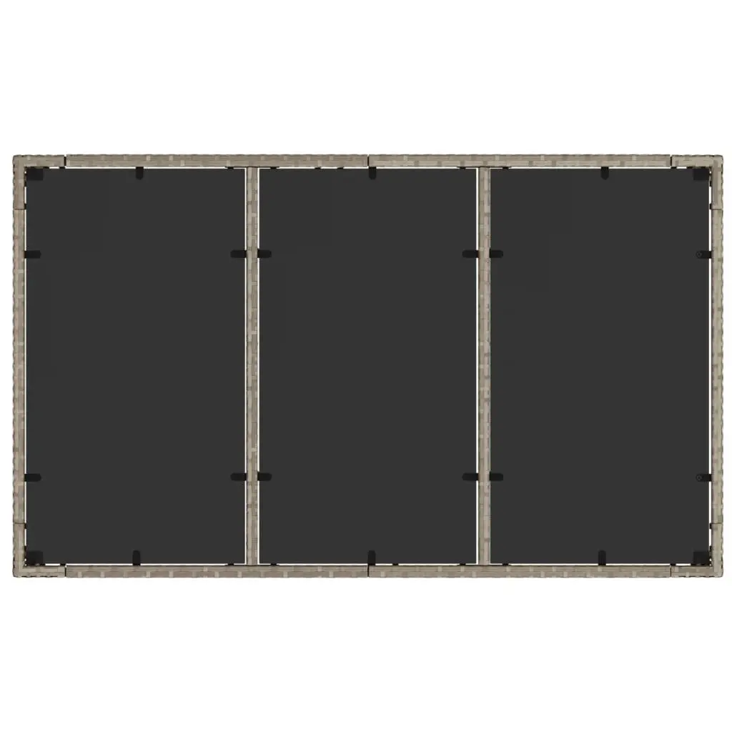 Grey Garden Table with Durable Tempered Glass Top