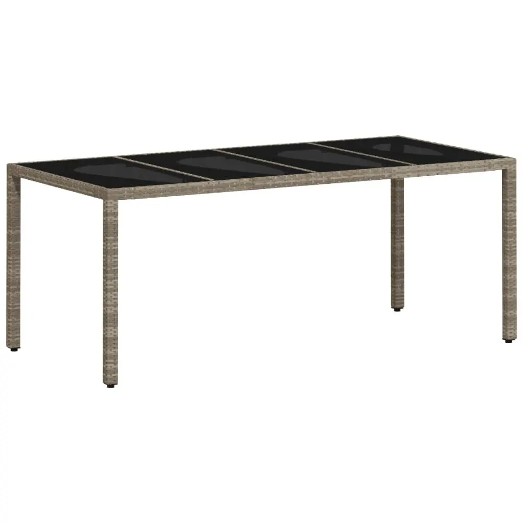 Garden Dining Table Poly Rattan Grey 190x90x75cm