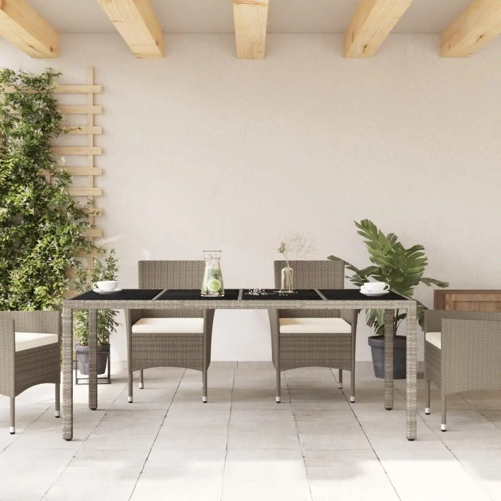 Garden Dining Table Poly Rattan Grey 190x90x75cm