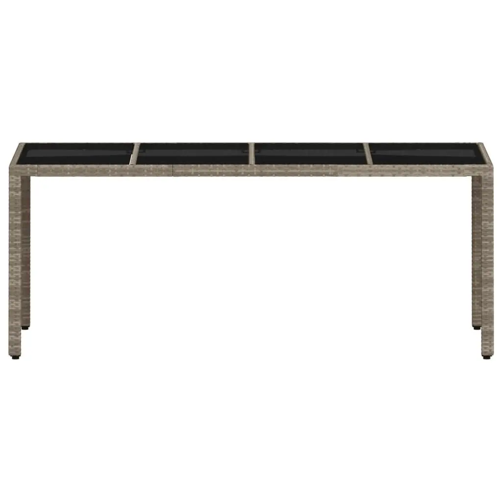 Garden Dining Table Poly Rattan Grey 190x90x75cm
