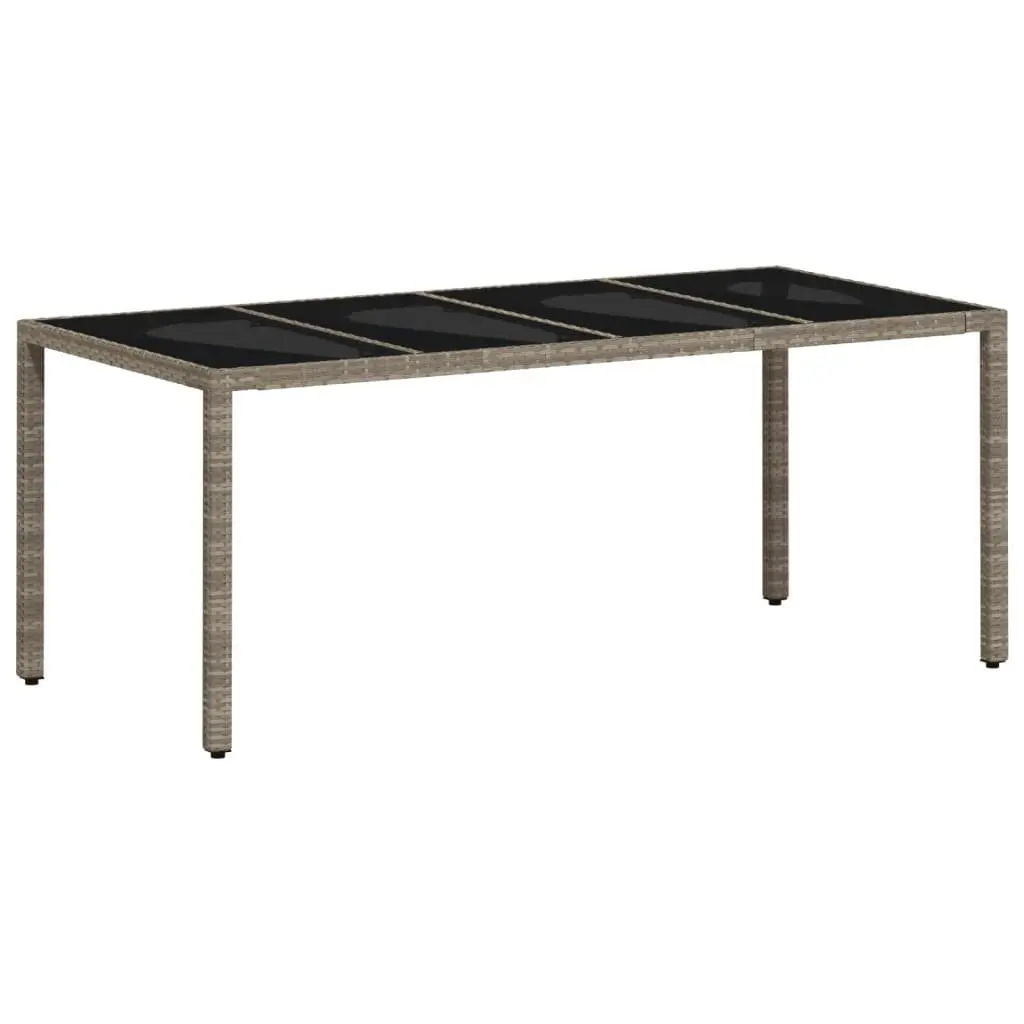 Garden Dining Table Poly Rattan Grey 190x90x75cm