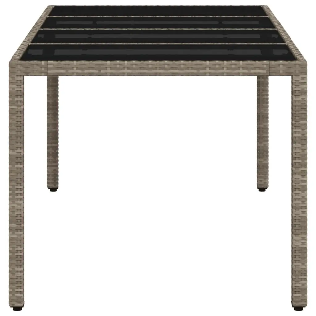 Garden Dining Table Poly Rattan Grey 190x90x75cm