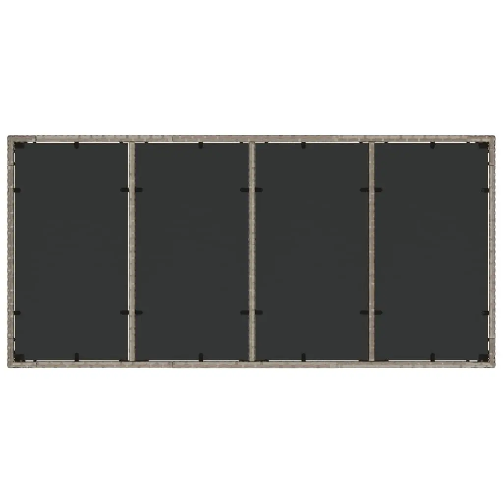 Garden Dining Table Poly Rattan Grey 190x90x75cm