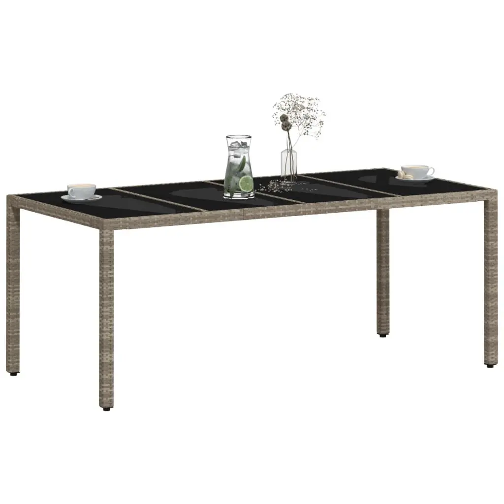 Garden Dining Table Poly Rattan Grey 190x90x75cm