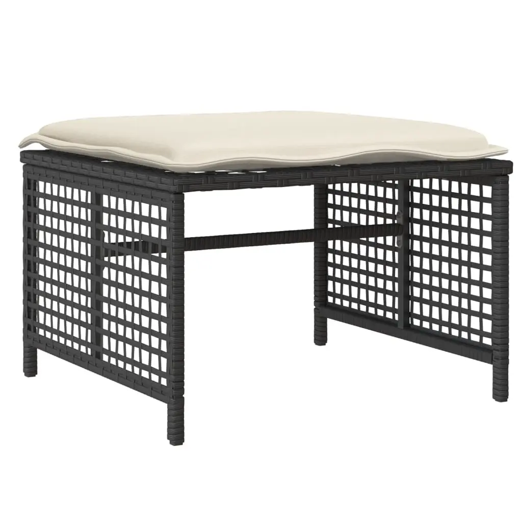 Black Poly Rattan 4 Piece Outdoor Sofa Set