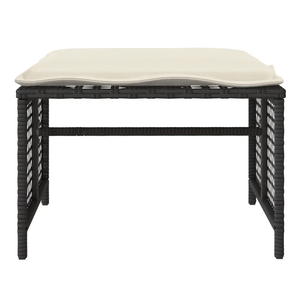 Black Poly Rattan 4 Piece Outdoor Sofa Set