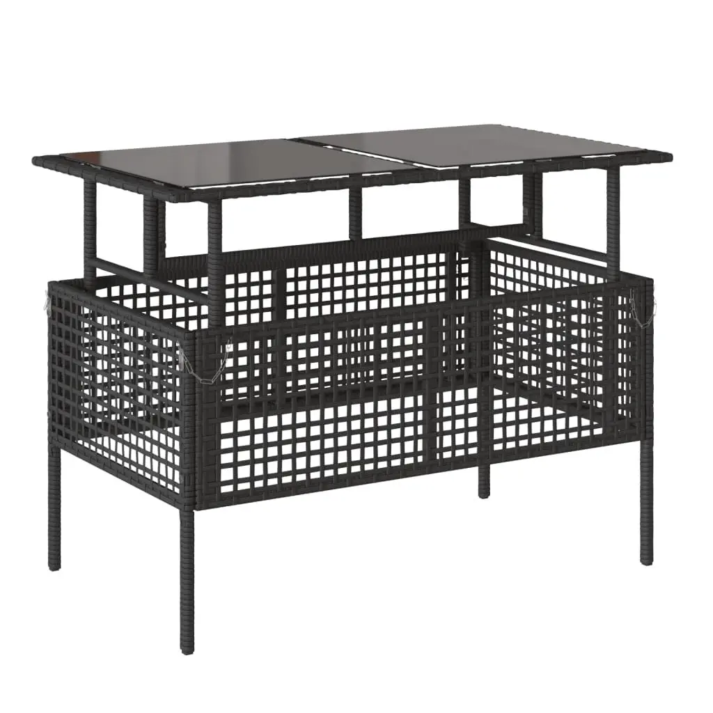 Black Poly Rattan 4 Piece Outdoor Sofa Set