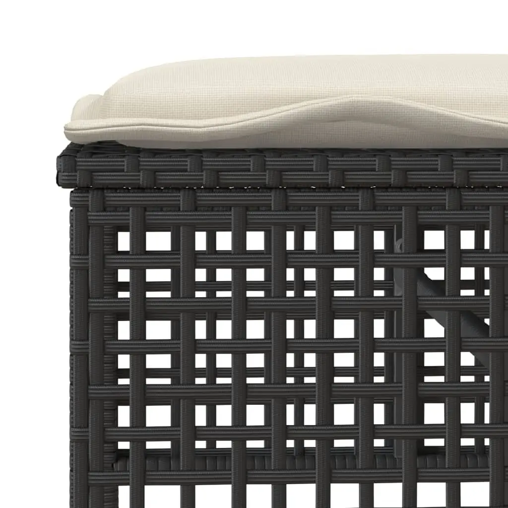 Black Poly Rattan 4 Piece Outdoor Sofa Set