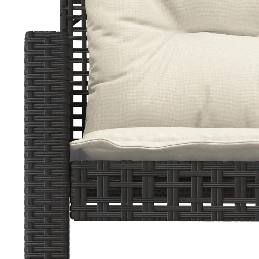 Black Poly Rattan 4 Piece Outdoor Sofa Set