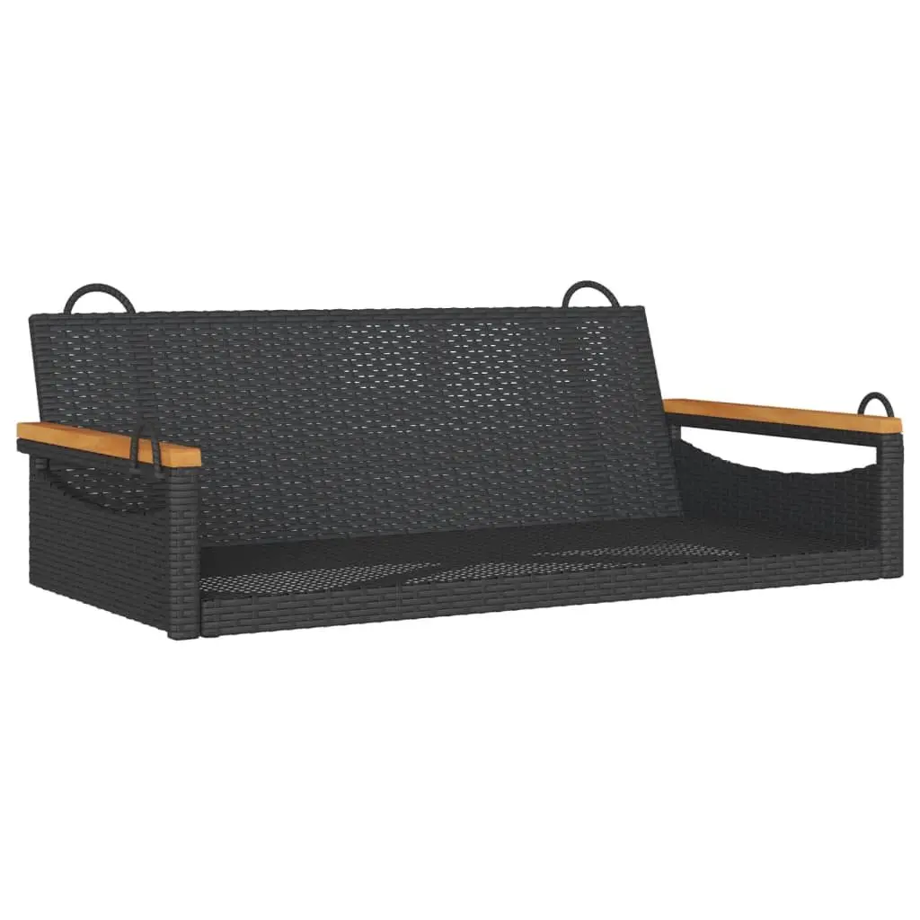 Outdoor Swing Bench in Black for Relaxation
