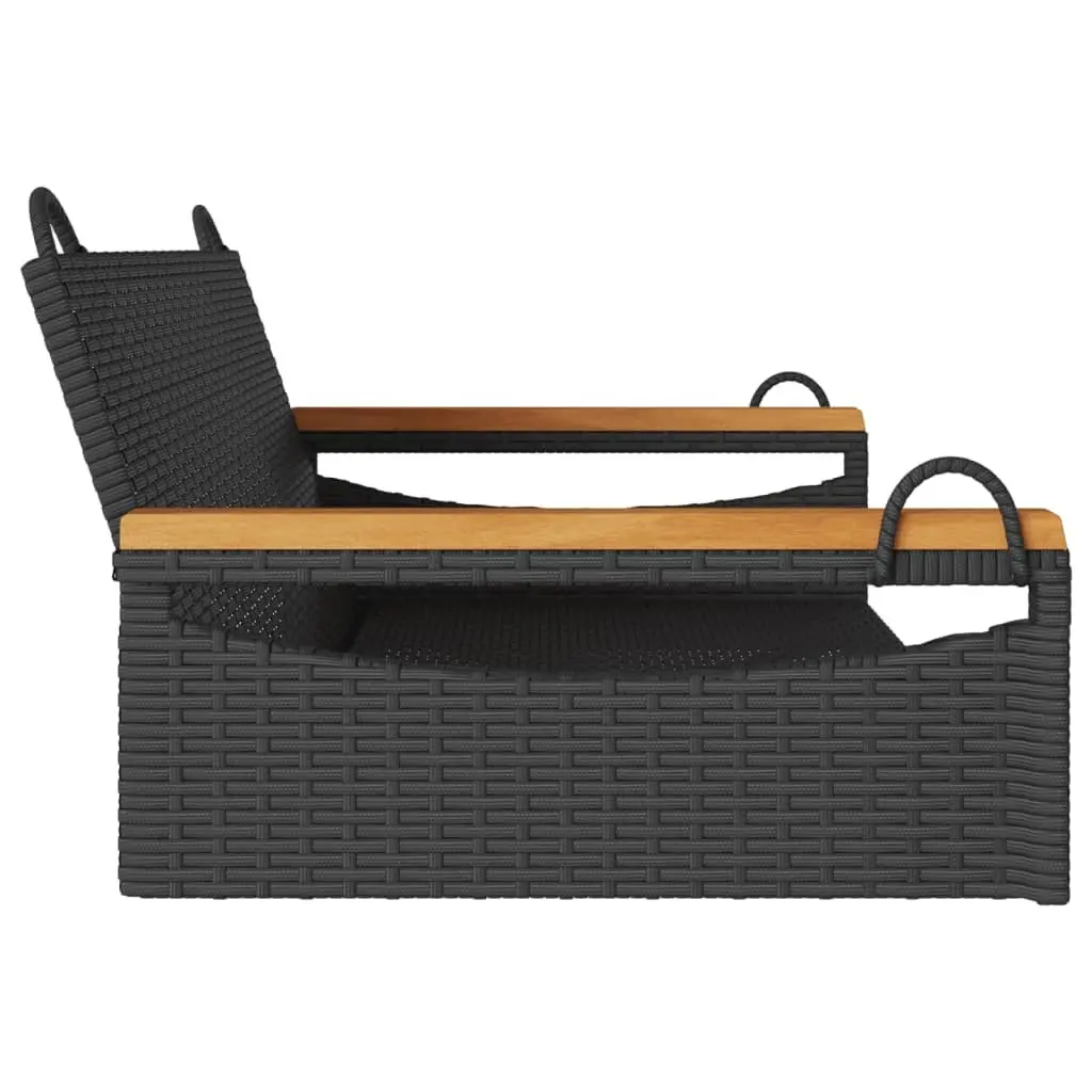 Outdoor Swing Bench in Black for Relaxation