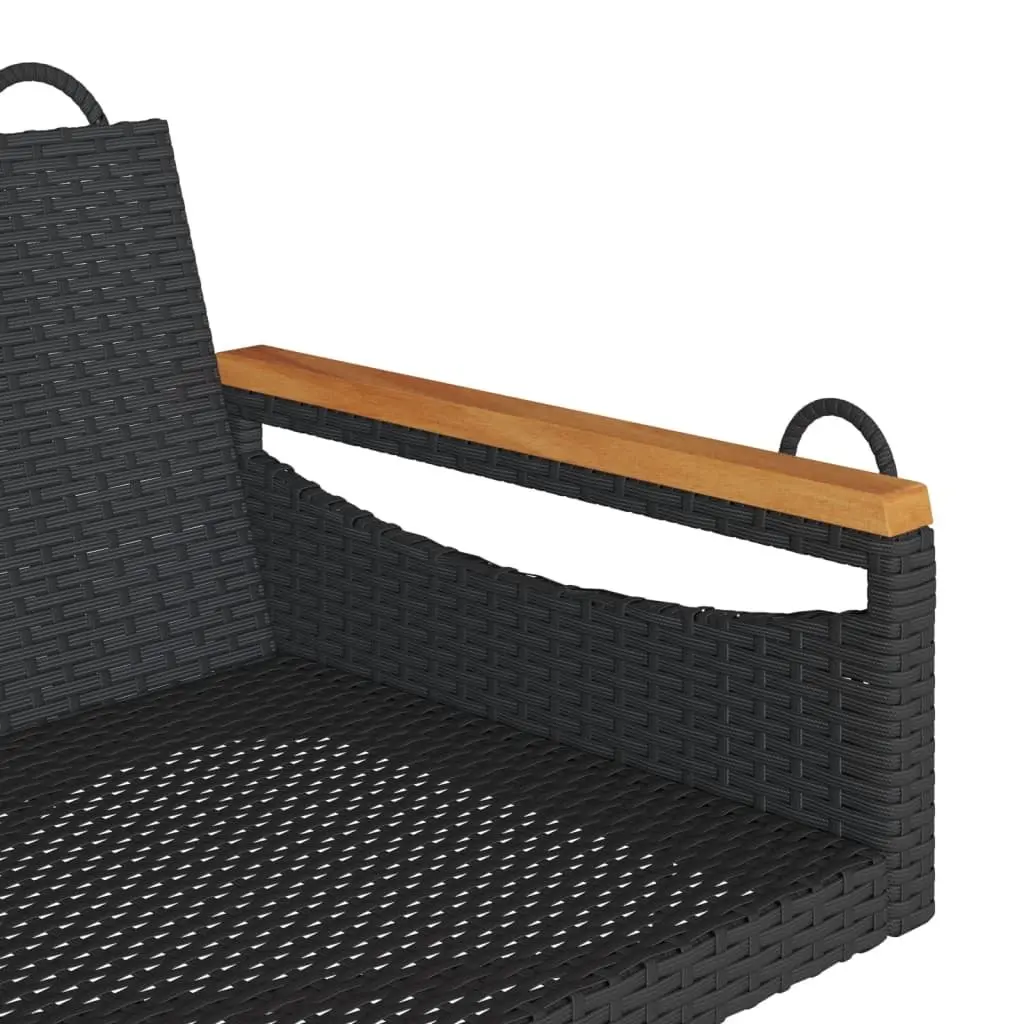 Outdoor Swing Bench in Black for Relaxation
