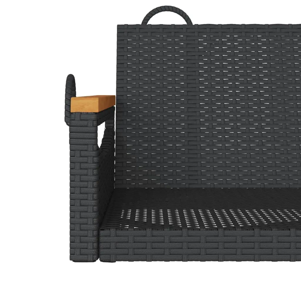 Outdoor Swing Bench in Black for Relaxation