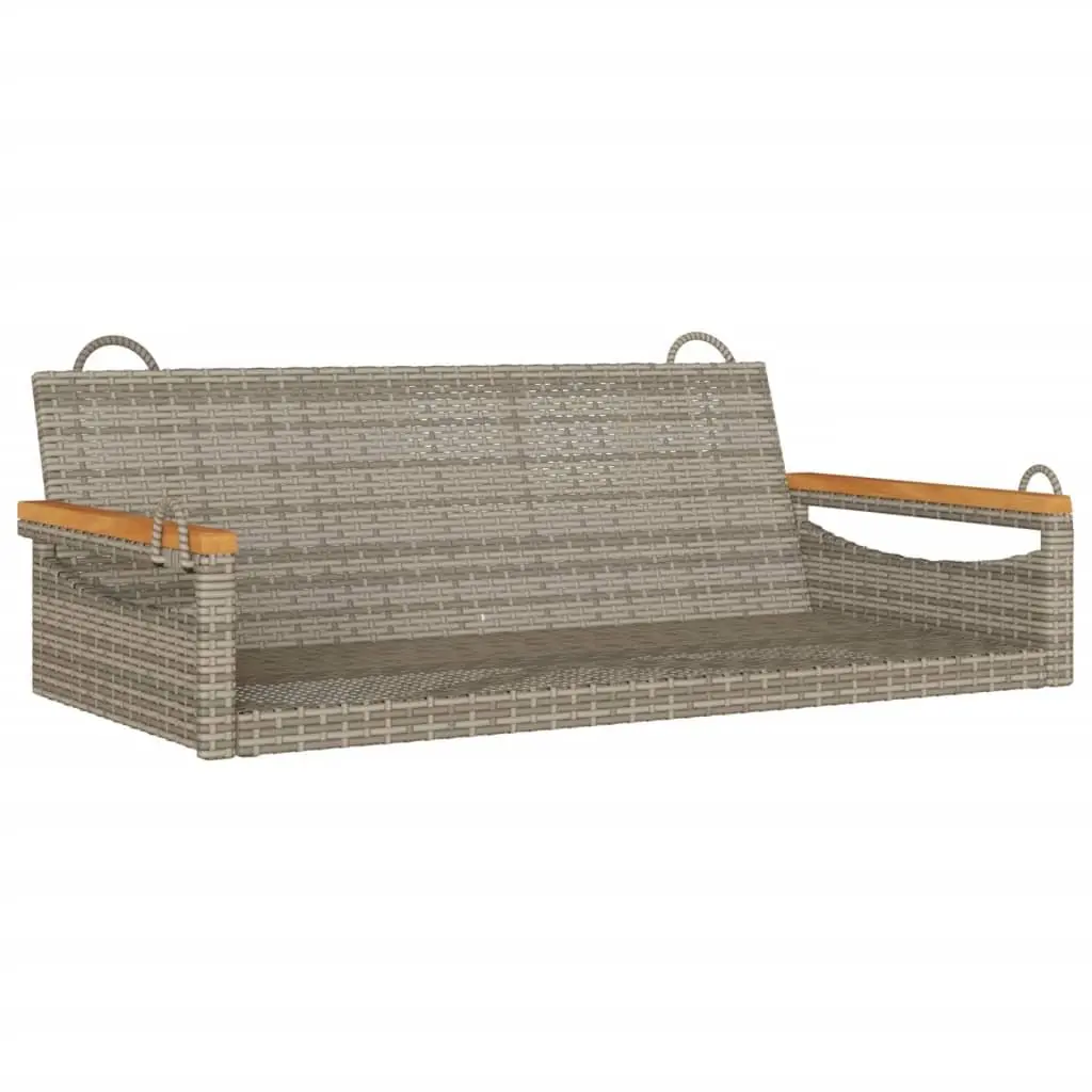 Grey Poly Rattan Outdoor Swing Bench