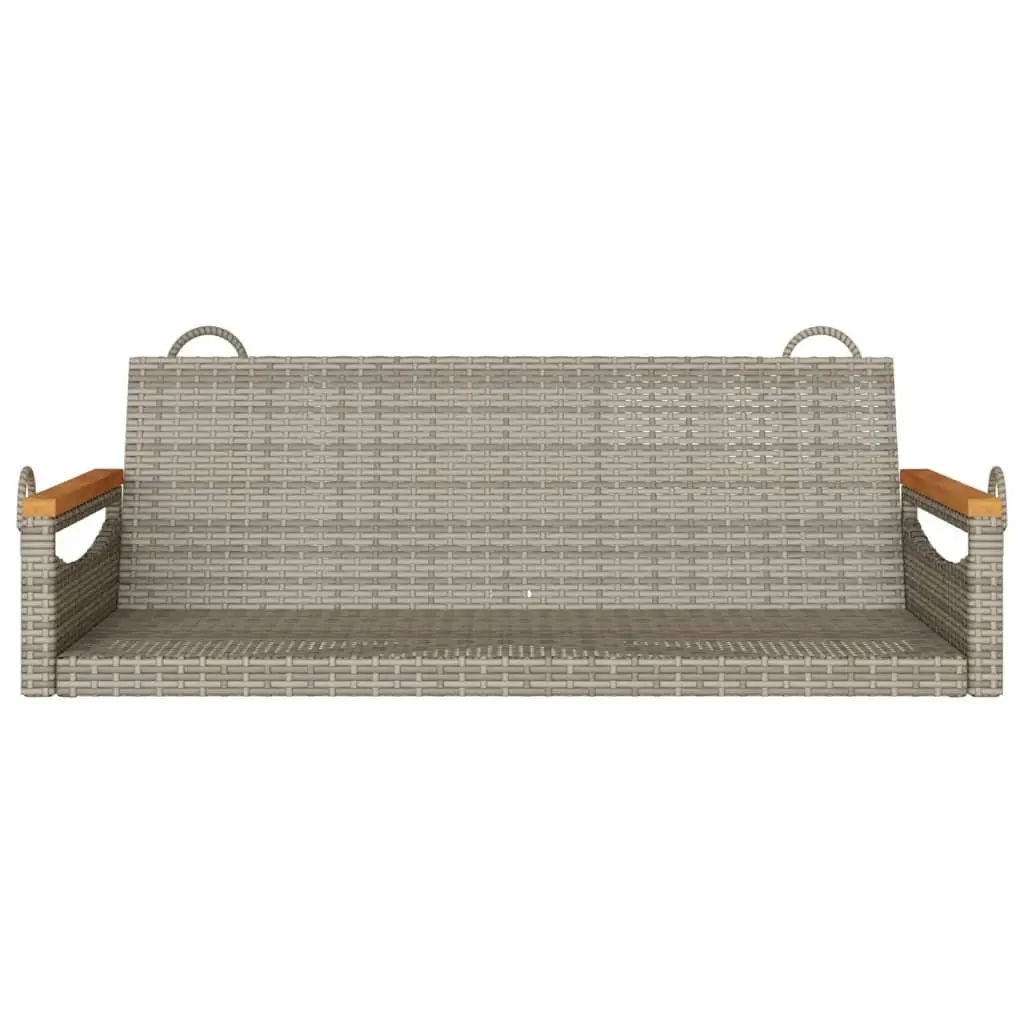 Grey Poly Rattan Outdoor Swing Bench