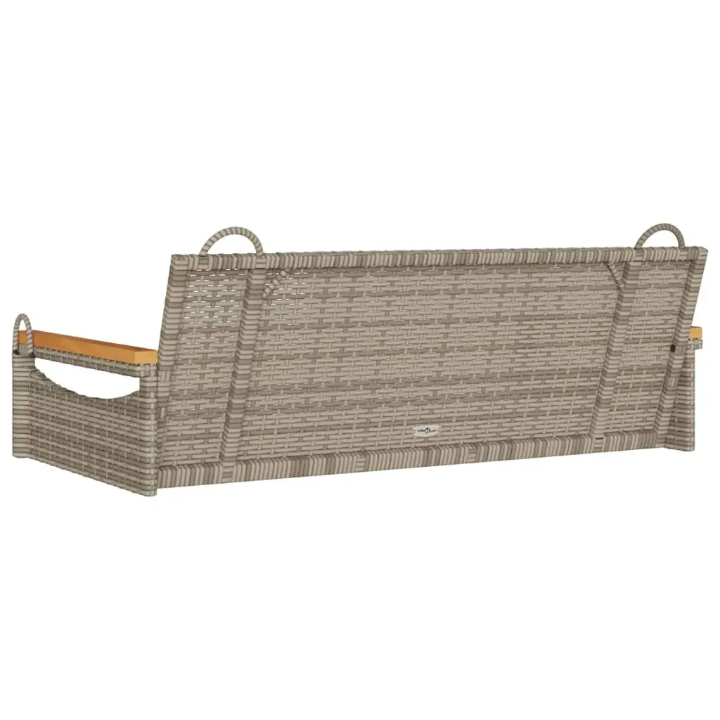 Grey Poly Rattan Outdoor Swing Bench