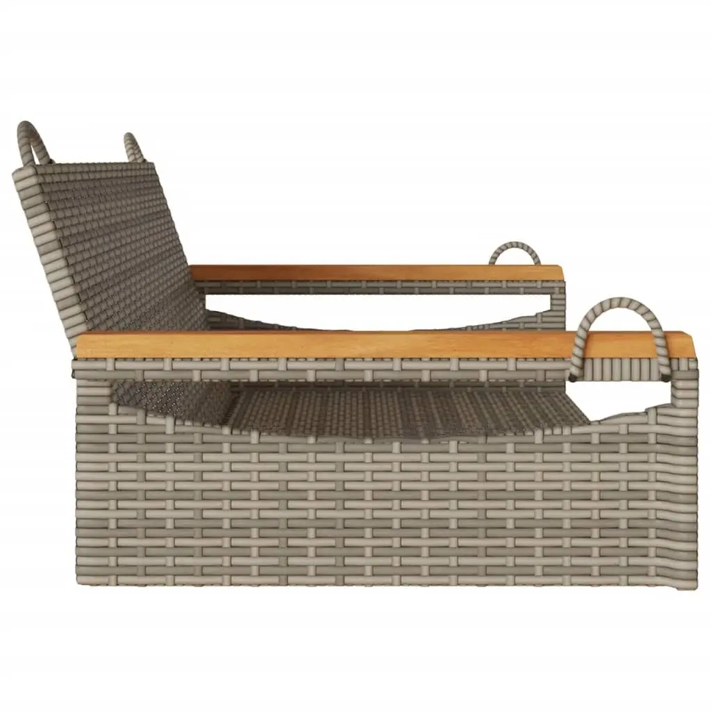 Grey Poly Rattan Outdoor Swing Bench