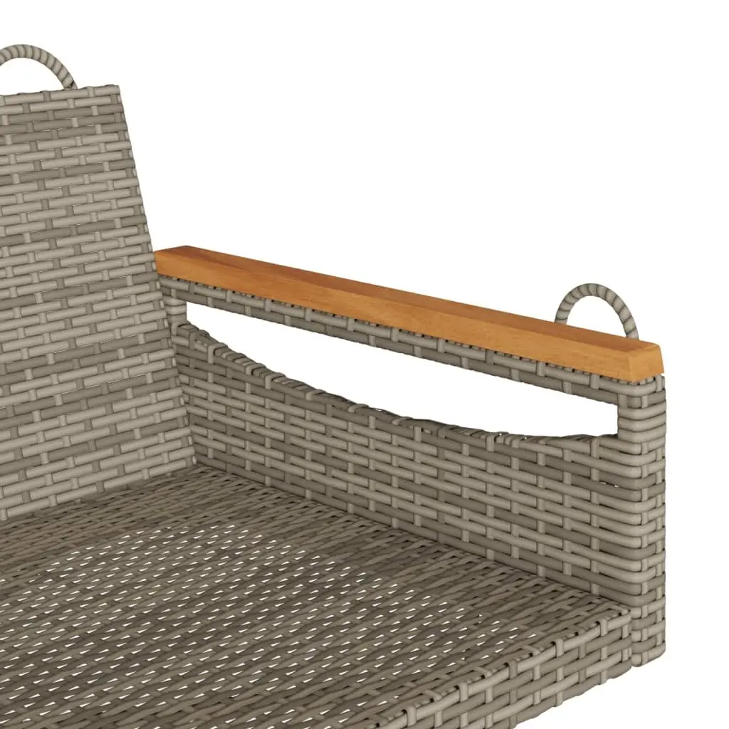 Grey Poly Rattan Outdoor Swing Bench