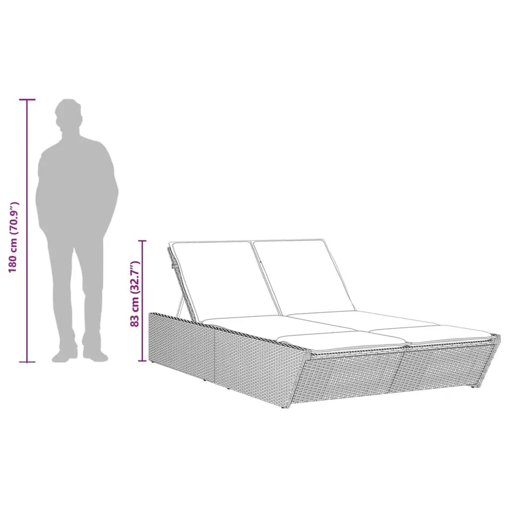 Adjustable Double Sun Lounger for Outdoor Comfort