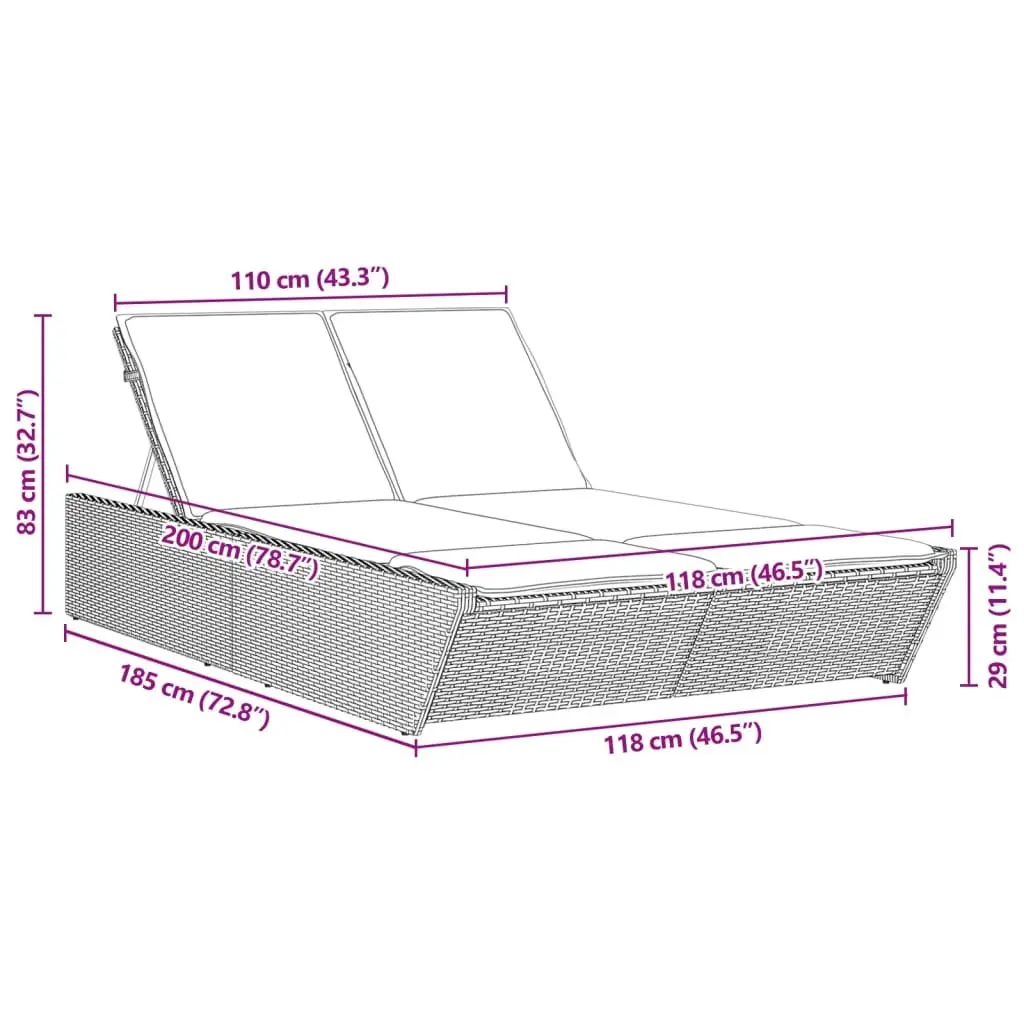 Adjustable Double Sun Lounger for Outdoor Comfort