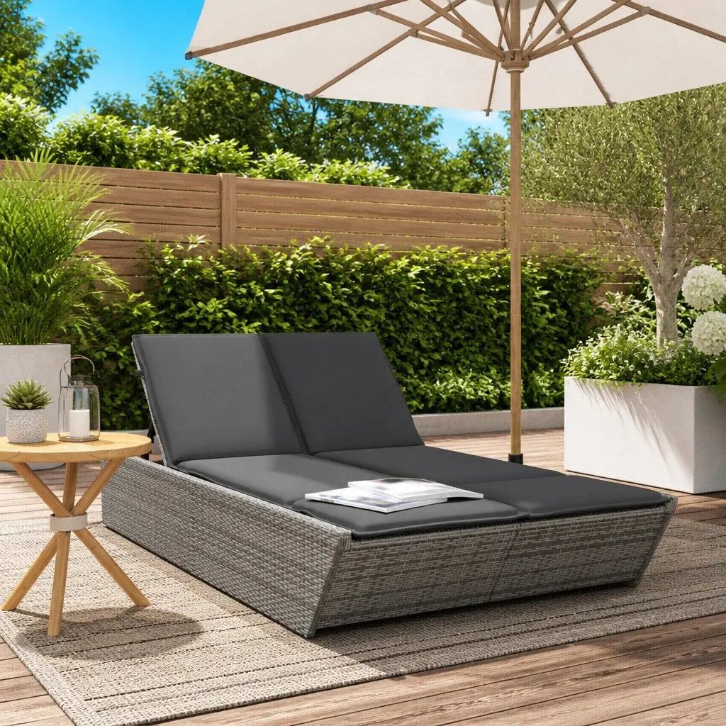 Double Sun Lounger with Adjustable Backrest