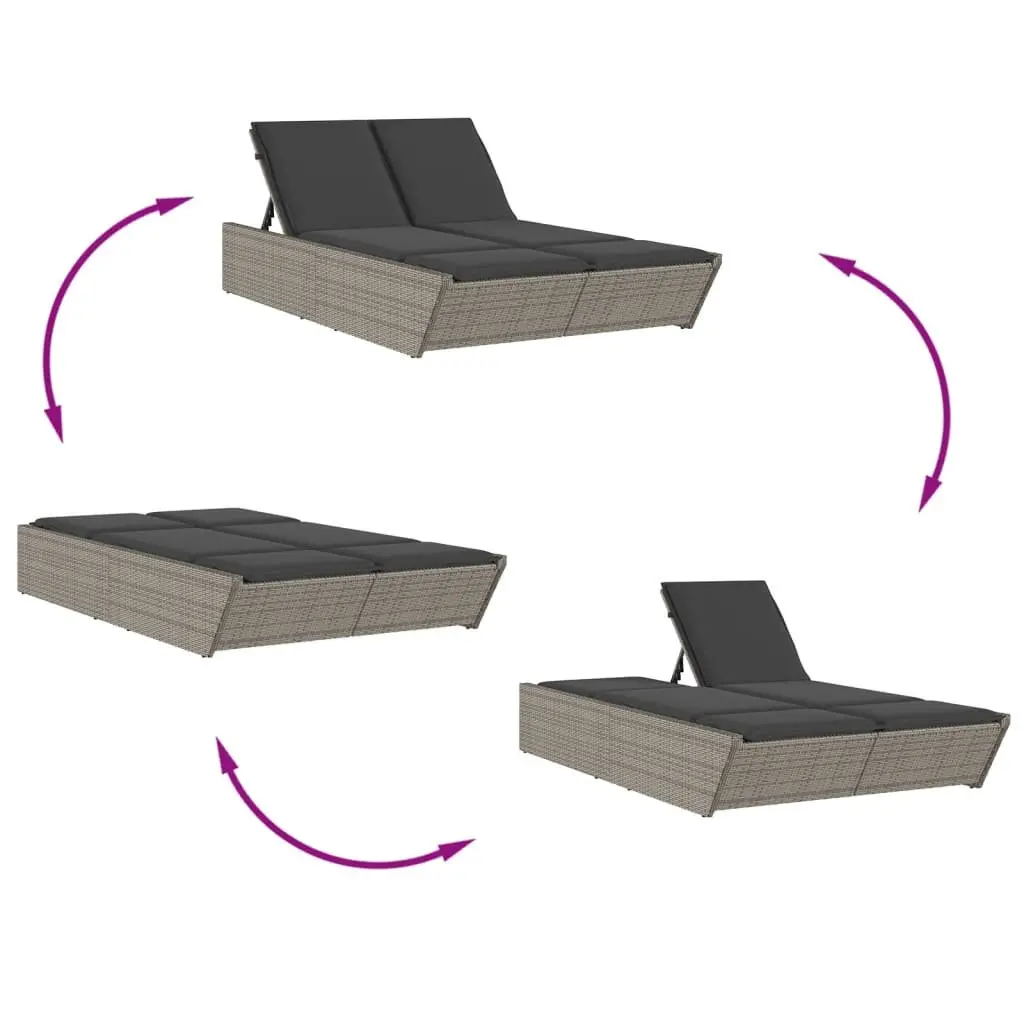 Double Sun Lounger with Adjustable Backrest