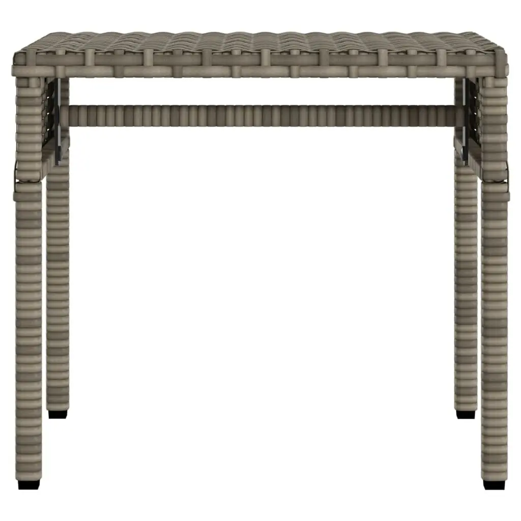 Sun Lounger PE Rattan Adjustable Backrest Grey Outdoor with Canopy and Tea Table