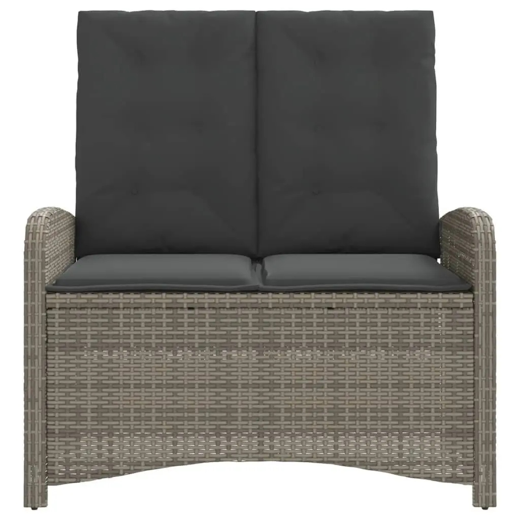 Adjustable Backrest Garden Bench with Cushions in Grey