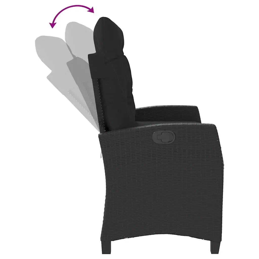 Adjustable Reclining Garden Bench with Cushions