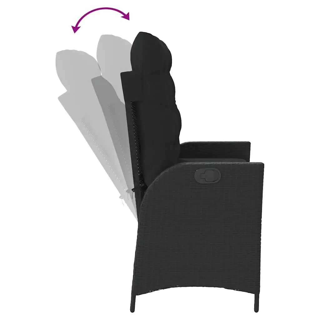 Adjustable Reclining Garden Bench with Cushions