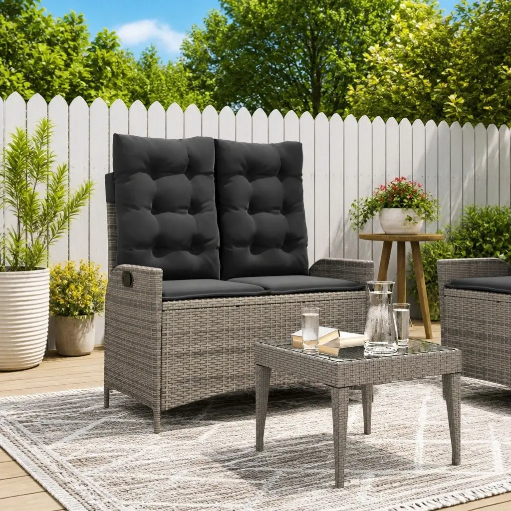 Reclining Garden Bench with Adjustable Backrest