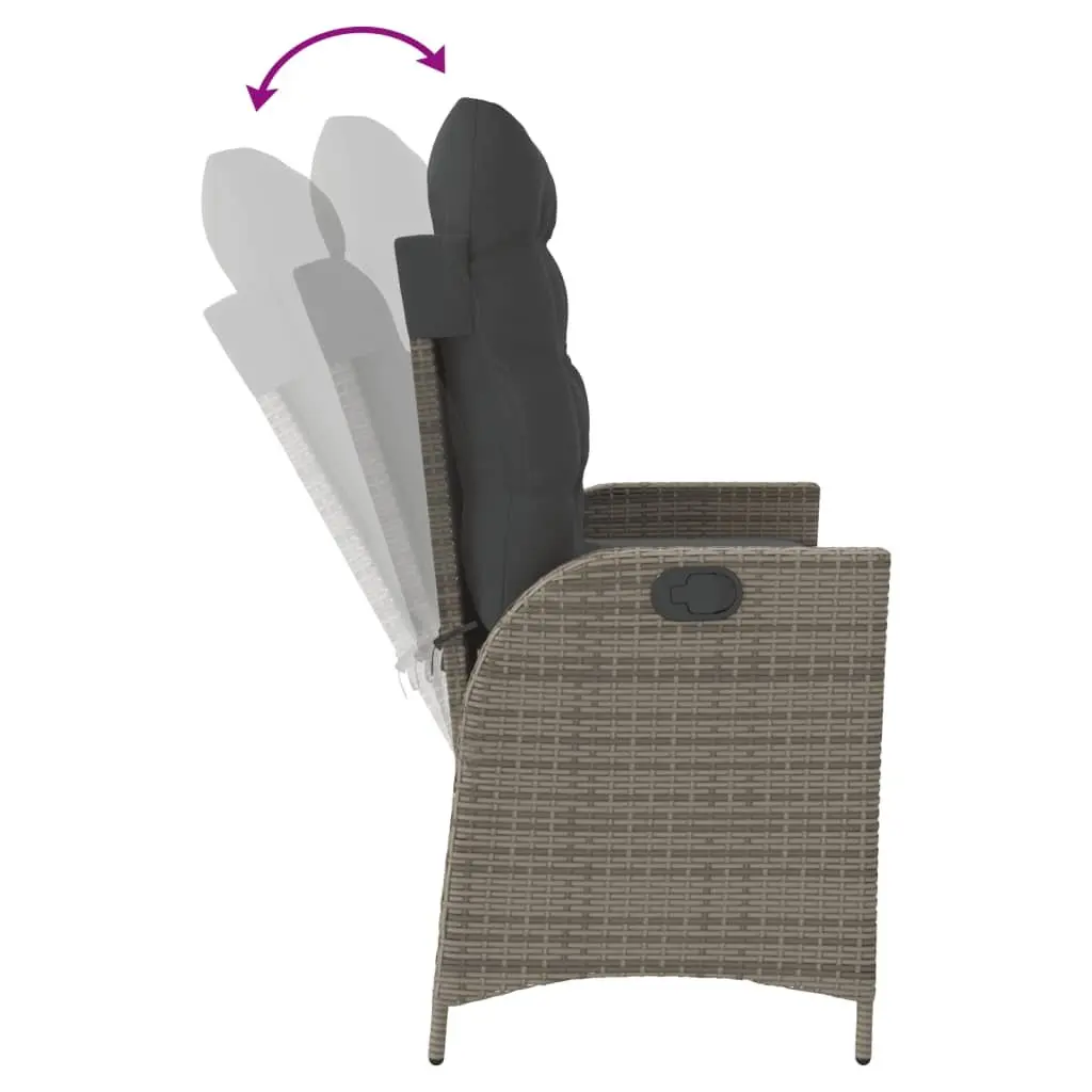 Reclining Garden Bench with Adjustable Backrest