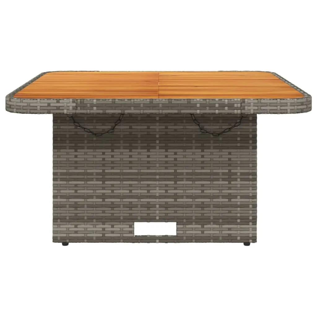 80x80x71cm Grey Poly Rattan Garden Table